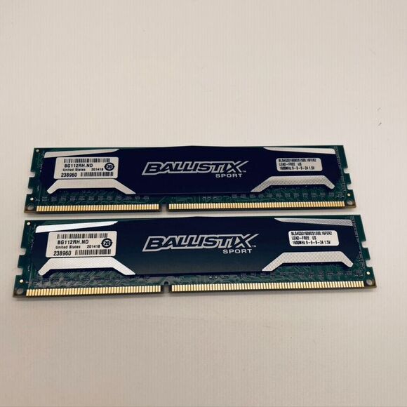 Crucial Ballistix Sport LT 8GB 2x4 GB DDR3 1600 Memory BLS4G3D1609DS1S00 - Picture 2 of 2